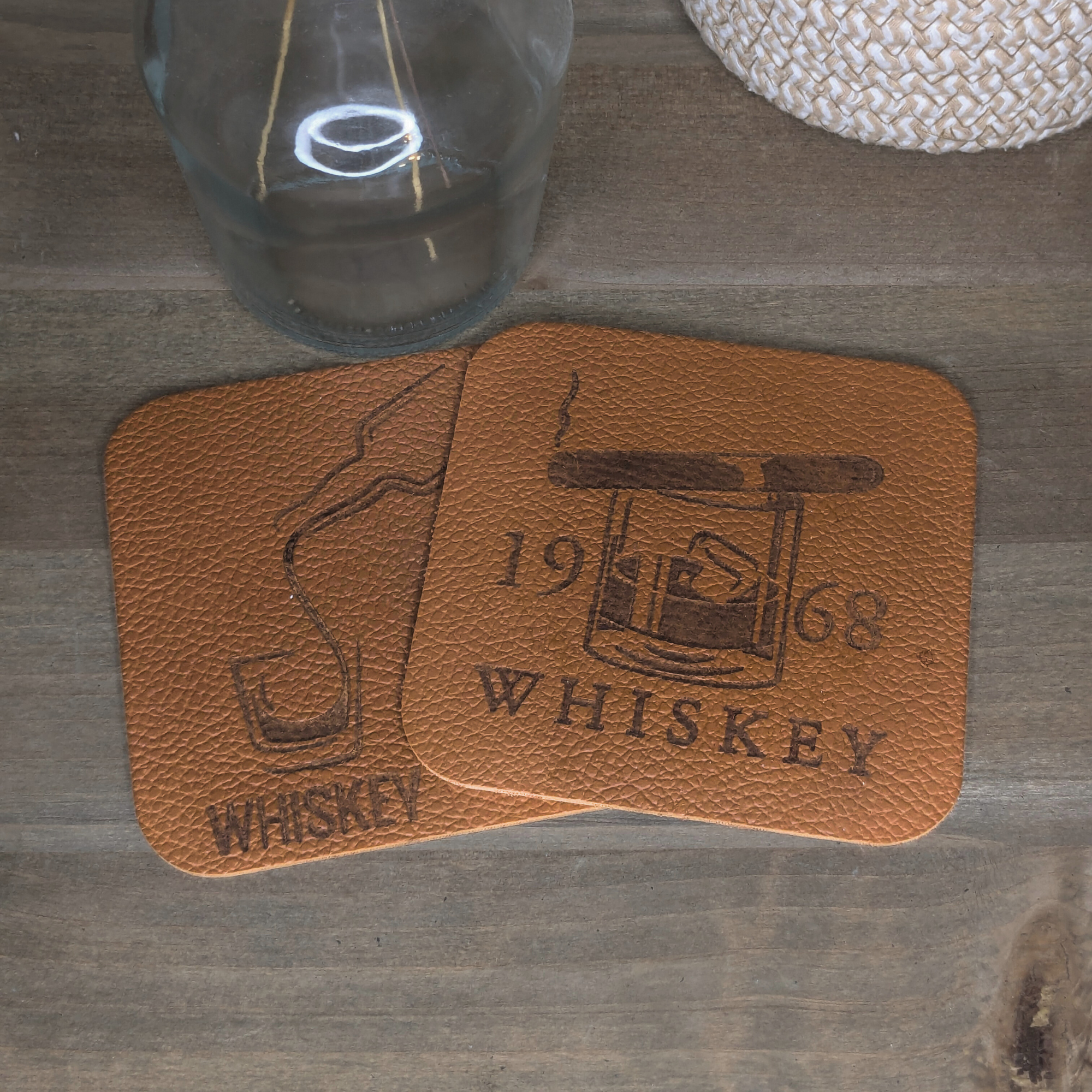 Sous-verres en cuir à personnaliser – Image 2